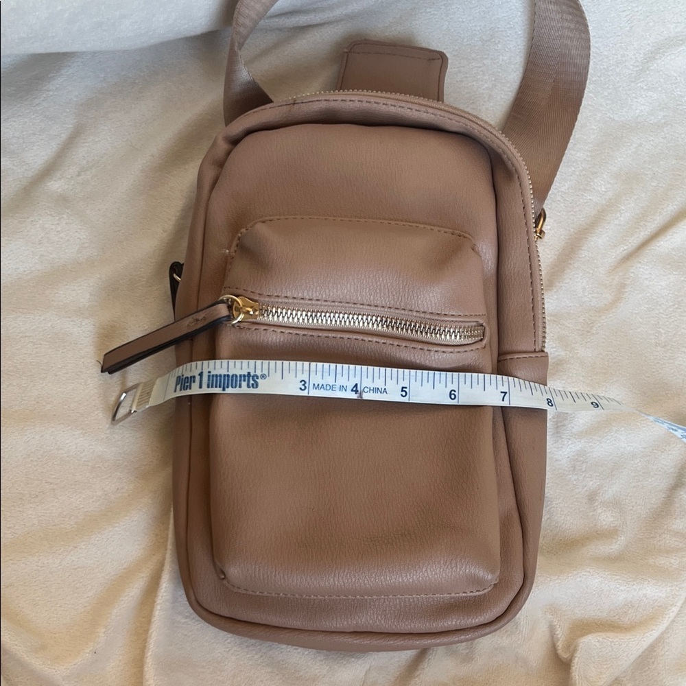 Stylish Taupe Mauve Crossbody Bag - Picture 3 of 8